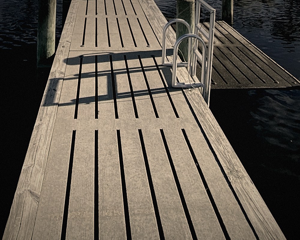 Weathered wooden planks, warm in low sun